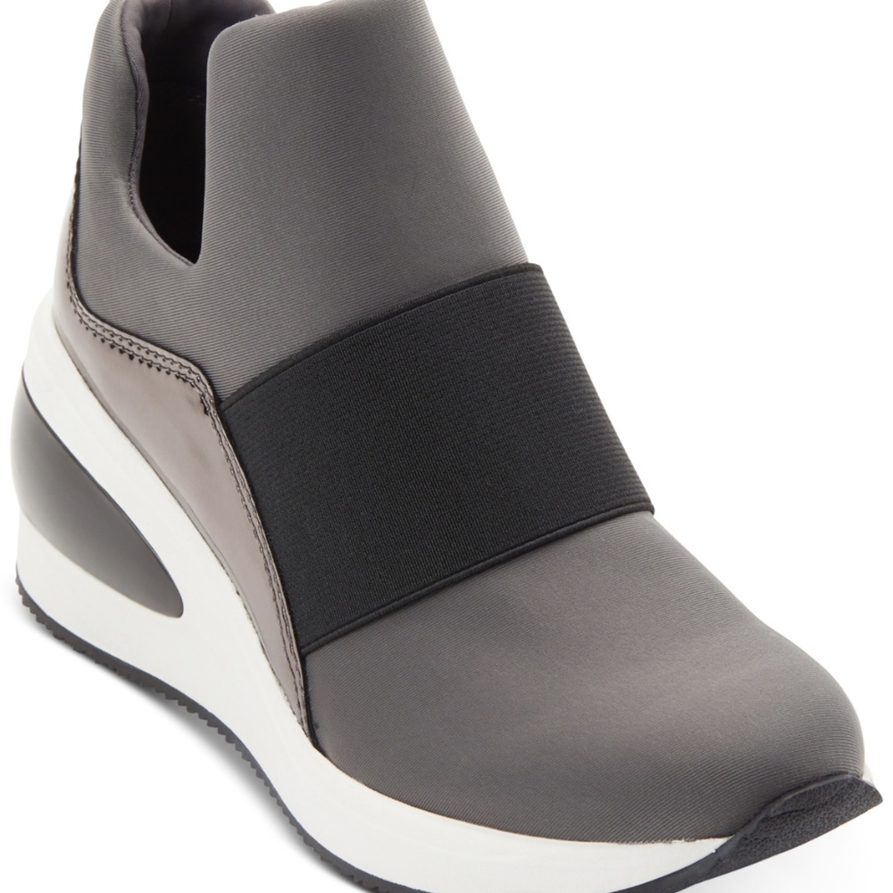 DKNY Women's Borg-Slip On Athletic Sneakers Steel/Gunmetal
